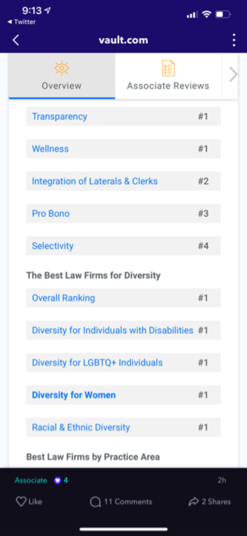 McDermott went from the 41 best law firm to work for to 1 overall. What explains that massive
