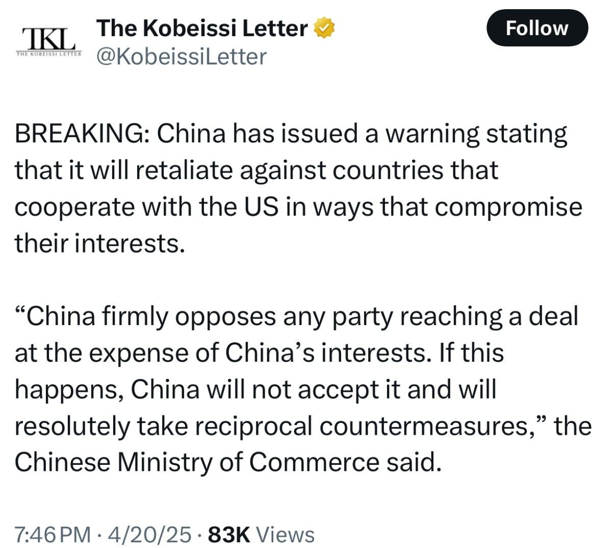 China intent on not making this easy for Trump. | Fishbowl