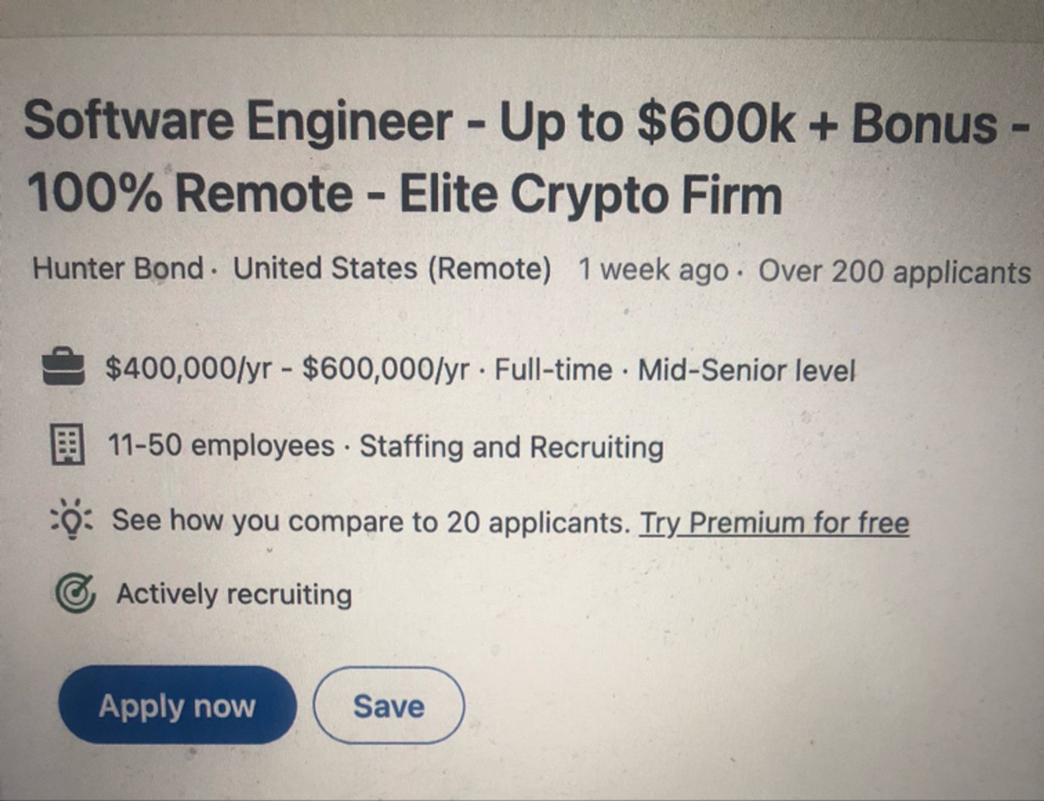 400k to 600k full remote….. this has got to be a s... | Fishbowl